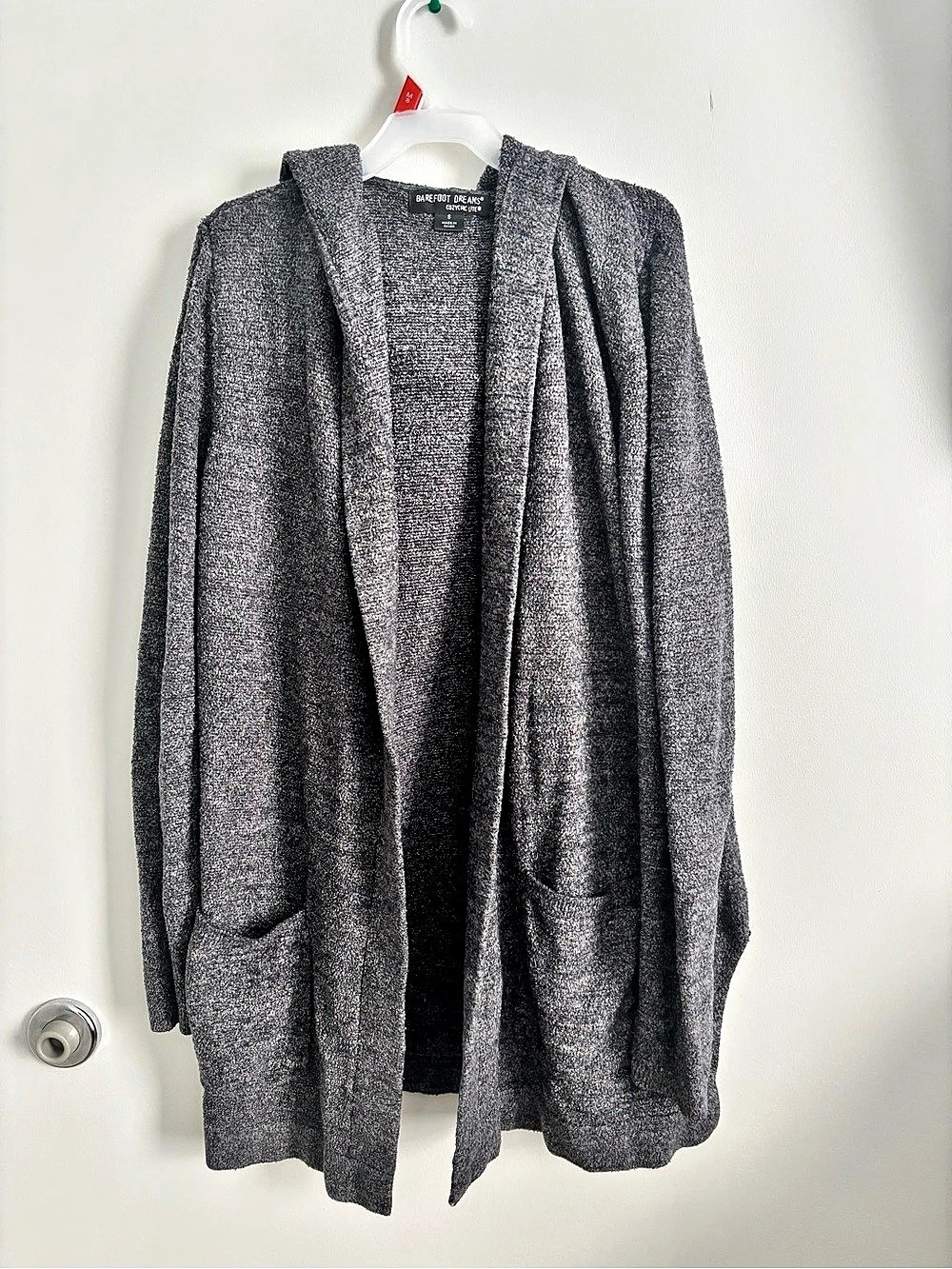 Barefoot Dreams CozyChic Lite Hooded Cardigan Gray Small